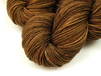 Hand Dyed Yarn, Worsted Weight Superwash 100% Merino Wool - Hazelnut - Tonal Brown Yarn, Indie Dyer Handdyed Knitting Yarn