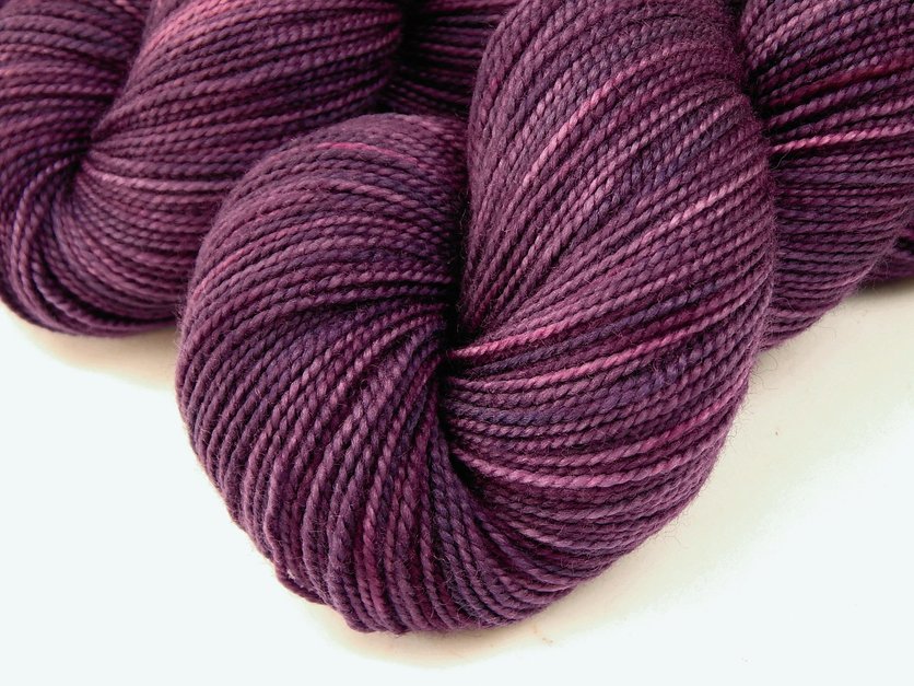 Hand Dyed Yarn, Sock Weight Superwash Merino Wool - Deep Lilac Tonal ...