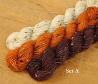 Mini Skein Kit for The Gnorri Knitalong - Hand Dyed Yarn, Fingering Sock Weight Yarn Set, Superwash Merino Wool, Gnome Knitting