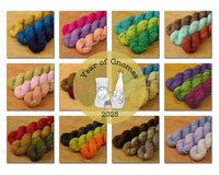 Mini Skein Kits for 2025 Year of Gnomes - Sets of 3 Hand Dyed Yarn Minis, Fingering Sock Weight Superwash Merino Wool