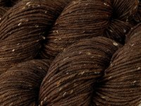 New Base Yarn! Hand Dyed Yarn, DK Weight Tweed Superwash Merino Wool - Bark Tonal - Indie Dyer Yarn, Dark Brown Knitting Yarn with Tweedy Flecks