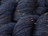 New Base Yarn! Hand Dyed Yarn, DK Weight Tweed Superwash Merino Wool - Ink Tonal - Indie Dyer Yarn, Navy Blue Knitting Yarn with Tweedy Flecks