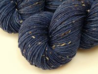 New Base Yarn! Hand Dyed Yarn, DK Weight Tweed Superwash Merino Wool - Ink Tonal - Indie Dyer Yarn, Navy Blue Knitting Yarn with Tweedy Flecks