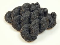 Hand Dyed Yarn, DK Weight Tweed Superwash Merino Wool - Slate Grey Tonal - Indie Dyer Yarn, Charcoal Knitting Yarn with Tweedy Flecks
