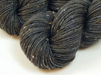 Hand Dyed Yarn, DK Weight Tweed Superwash Merino Wool - Slate Grey Tonal - Indie Dyer Yarn, Charcoal Knitting Yarn with Tweedy Flecks