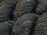 Hand Dyed Yarn, DK Weight Tweed Superwash Merino Wool - Slate Grey Tonal - Indie Dyer Yarn, Charcoal Knitting Yarn with Tweedy Flecks