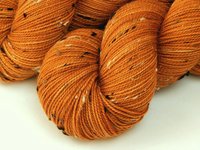 Hand Dyed Yarn, Tweed Fingering Weight Superwash Merino Wool Nylon - Copper - Indie Dyer Knitting Yarn, Burnt Orange Flecks Sock Yarn