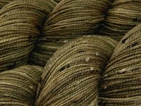 Hand Dyed Yarn, Tweed Fingering Sock Weight Superwash Merino Wool Nylon - Driftwood - Indie Dyer Knitting Yarn, Khaki Tan Tweedy Yarn