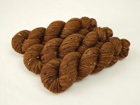 Hand Dyed Yarn, Tweed Fingering Weight Superwash Merino Wool Nylon - Hazelnut - Indie Dyer Knitting Yarn, Warm Brown Sock Yarn