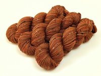 Hand Dyed Yarn, Tweed Fingering Weight Superwash Merino Wool Nylon - Spice - Indie Dyer Knitting Yarn, Rust Orange Autumn Sock Yarn
