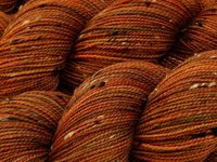 Hand Dyed Yarn, Tweed Fingering Weight Superwash Merino Wool Nylon - Spice - Indie Dyer Knitting Yarn, Rust Orange Autumn Sock Yarn