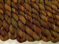 Hand Dyed Sock Yarn Mini Skeins, Fingering Weight 4 Ply 100% Superwash Merino Wool - Antique Brass - Indie Dyed Gold Brown Knitting Yarn