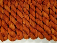 Hand Dyed Sock Yarn Mini Skeins, Fingering Weight 4 Ply Superwash Merino Wool - Copper - Indie Knitting Skein, Orange Autumn Hand Dyed Yarn