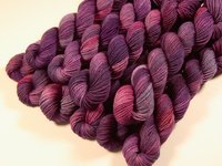 Mini Skeins Sock Yarn, Hand Dyed Yarn, Sock Weight 4 Ply Superwash Merino Wool - Wisteria Multi - Indie Dyed Purple Fingering Knitting Yarn