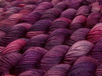 Mini Skeins Sock Yarn, Hand Dyed Yarn, Sock Weight 4 Ply Superwash Merino Wool - Wisteria Multi - Indie Dyed Purple Fingering Knitting Yarn