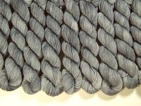 Mini Skeins Sock Yarn, Hand Dyed Yarn, Fingering Weight 4 Ply Superwash Merino Wool - Silver Lining - Light Gray Grey Indie Knitting Yarn