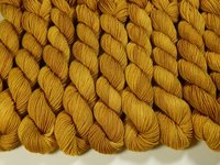 Mini Skeins Hand Dyed Yarn, Sock Weight 4 Ply Superwash Merino Wool - Honey Mustard