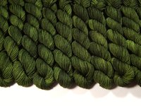 Mini Skeins Hand Dyed Yarn, Sock Weight 4 Ply Superwash 100% Merino Wool - Moss Tonal - Olive Green Fingering Weight Indie Dyer Sock Yarn