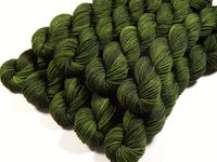 Mini Skeins Hand Dyed Yarn, Sock Weight 4 Ply Superwash 100% Merino Wool - Moss Tonal - Olive Green Fingering Weight Indie Dyer Sock Yarn