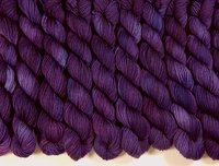 Hand Dyed Sock Yarn Mini Skeins, Fingering Weight 4 Ply Superwash Merino Wool - Blackberry Tonal - Deep Purple Hand Dyed Yarn, Indie Dyer