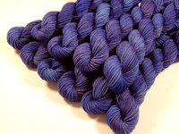 Mini Skein Hand Dyed Yarn, Sock Weight 4 Ply Superwash Merino Wool - Cobalt - Semi Solid Blue Knitting Sock Yarn, Indie Dyer Fingering Yarn
