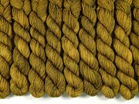 Sock Yarn Mini Skeins, Hand Dyed Yarn, Sock Weight 4 Ply Superwash Merino Wool - Olive Oil Tonal - Fingering Knitting Yarn, Greenish Gold