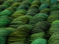 Mini Skeins Hand Dyed Yarn, Sock Weight 4 Ply Superwash Merino Wool - Forest Multi - Indie Dyed Sock Yarn, Green Fingering Knitting Yarn