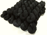 Fingering Weight Mini Skeins, Hand Dyed Yarn, 4 Ply Superwash 100% Merino Wool - Near Black - Semi Solid Indie Dyed Sock Yarn, Tonal Minis