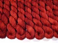 Sock Yarn Mini Skeins, Hand Dyed Yarn Mini, Sock Weight 4 Ply Superwash Merino Wool - Cinnabar - Indie Dyer Tomato Red Fingering Knitting Yarn