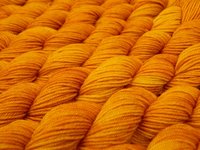 Sock Yarn Mini Skeins, Hand Dyed Yarn, Fingering Weight 4 Ply 100% Superwash Merino Wool - Marigold - Bright Yellow Orange Knitting Yarn