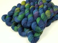 Sock Yarn Fingering Weight Mini Skeins, Hand Dyed Yarn, Sock Weight 4 Ply Superwash Merino Wool - Ink Multi - Indie Dyed Blue Green Purple