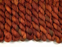 Fingering Weight Mini Skeins, Hand Dyed Yarn, Sock Weight 4 Ply Superwash Merino Wool - Spice - Indie Burnt Orange Rust Autumn Sock Yarn