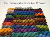 The Ultimate Mini Skein Set - Hand Dyed Yarn, Fingering Weight 4 Ply Superwash Merino Wool, Hand Dyed Sock Yarn, 35 Mini Skeins in 35 Colors