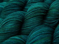 Hand Dyed Yarn, Sock Fingering Weight 4 Ply Superwash Merino Wool - Deep Sea Tonal - Indie Knitting Yarn, Blue Green Teal Handdyed Sock Yarn