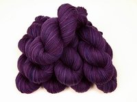 Hand Dyed Yarn, Worsted Weight Superwash 100% Merino Wool - Blackberry Tonal - Indie Dyed Deep Purple Knitting Yarn Skein, DIY Craft Supply