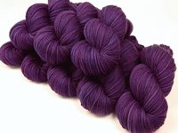 Hand Dyed Yarn, Worsted Weight Superwash 100% Merino Wool - Blackberry Tonal - Indie Dyed Deep Purple Knitting Yarn Skein, DIY Craft Supply