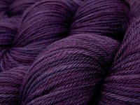 Hand Dyed Yarn, Worsted Weight Superwash 100% Merino Wool - Blackberry Tonal - Indie Dyed Deep Purple Knitting Yarn Skein, DIY Craft Supply