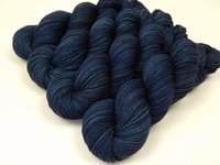 Hand Dyed Sock Yarn, Fingering Weight 4 Ply Superwash Merino Wool - Ink Tonal - Dark Blue Knitting Yarn, Navy Hand Dyed Yarn