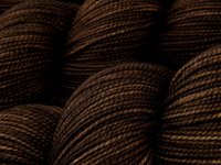 Hand Dyed Yarn, Sock Fingering Weight Superwash Merino Wool - Bark Tonal - Indie Dyer Sock Yarn, Chocolate Dark Brown Knitting Yarn