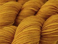 Hand Dyed Yarn, Sock Fingering Weight Superwash Merino Wool - Honey Mustard - Indie Dyer Knitting Yarn, Tonal Gold Yellow Handdyed Sock Yarn