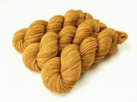 Hand Dyed Yarn, Sock Fingering Weight Superwash Merino Wool - Honey Mustard - Indie Dyer Knitting Yarn, Tonal Gold Yellow Handdyed Sock Yarn