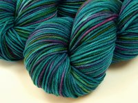 Hand Dyed Yarn, DK Weight Superwash Merino Wool - Aegean Multi - Indie Dyed Yarn, Blue Green Turquoise Knitting Yarn, Multicolor DK Yarn
