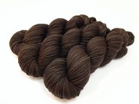 Hand Dyed Yarn, Sport Weight Superwash Merino Wool - Bark Tonal - Chocolate Brown Indie Dyer Knitting Yarn, Semi Solid Dark Brown Sock Yarn