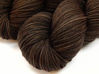 Hand Dyed Yarn, Sport Weight Superwash Merino Wool - Bark Tonal - Chocolate Brown Indie Dyer Knitting Yarn, Semi Solid Dark Brown Sock Yarn