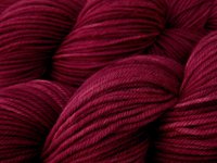 Hand Dyed Yarn, DK Weight Superwash Merino Wool - Plumberry - Indie Dyed Yarn, Tonal Berry Red Burgundy, Crochet Knitting Supply