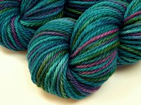 Hand Dyed Yarn, Bulky Weight Superwash Merino Wool - Aegean Multi - Indie Dyer Chunky Knitting Yarn, Turquoise Blue Green Multicolor