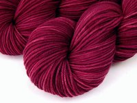 Hand Dyed Yarn, DK Weight Superwash Merino Wool - Plumberry - Indie Dyed Yarn, Tonal Berry Red Burgundy, Crochet Knitting Supply