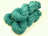 Hand Dyed Yarn, DK Weight Superwash Merino Wool - Pool - Aqua Blue Green Tonal Indie Dyer Yarn, Soft Turquoise Knitting Crochet Yarn