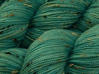 Hand Dyed Yarn, Tweed Sock Fingering Weight Superwash Merino Wool Nylon - Pool - Indie Dyer Aqua Knitting Yarn, Tonal Turquoise Yarn