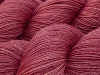 Hand Dyed Yarn, Sock Fingering Weight 4 Ply Superwash Merino Wool - Sorbet - Tonal Berry Knitting Yarn, Indie Dyer Rose Pink Sock Yarn